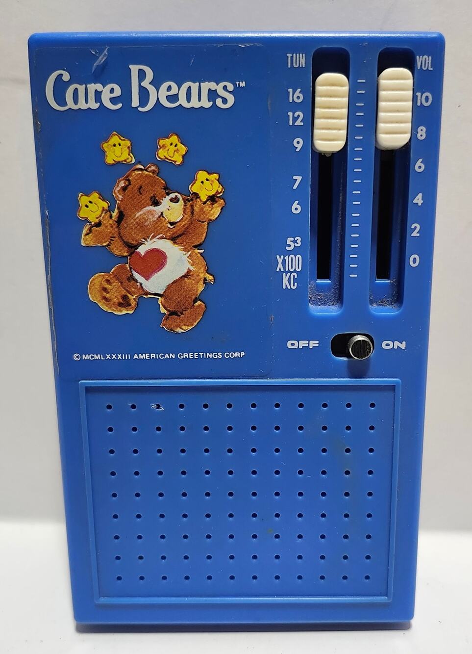 Vintage 1983 Care Bears Playtime Products AM Radio Blue Untested Parts Repair
